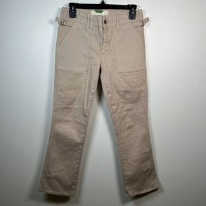 Anthropologie Womens Chino Pants Beige Size 26 Relaxed Cotton Blend Stretch